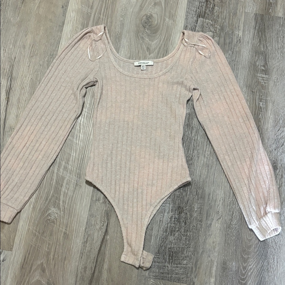 Francesca's Collections Soft Pink Ribbed Top